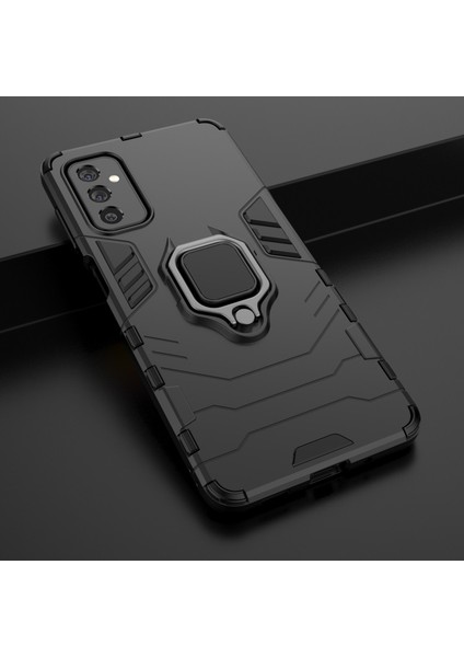 Galaxy M52 5g Için Halkalı Standlı Sert Pc + Esnek Yumuşak Tpu Çift Katmanlı Koruyucu Telefon Kılıfı - Siyah (Yurt Dışından) fırsatları