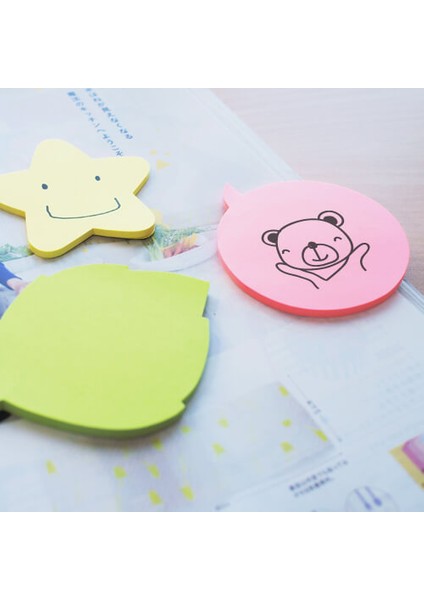 Stickn Die-Cut Notes Yapışkanlı Not Kağıdı - Neon Açık Pembe Konu