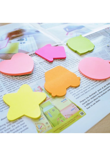 Stickn Die-Cut Notes Yapışkanlı Not Kağıdı - Neon Pembe Kalp