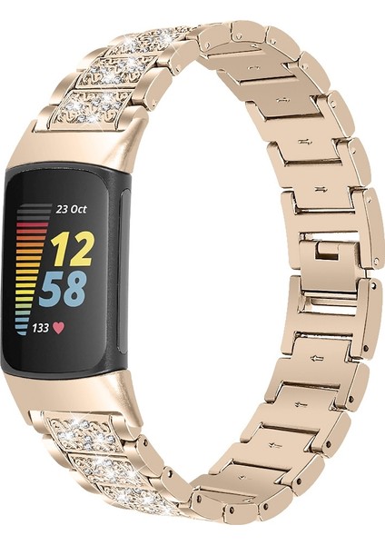 Fitbit Charge 5 Için Elmas Paslanmaz Çelik Kordonlu Saat Siyah (Yurt Dışından) fiyatları