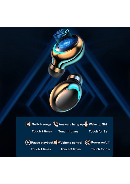 F9-5c LED Işık + Dijital Ekran Bluetooth Kulaklık Siyah