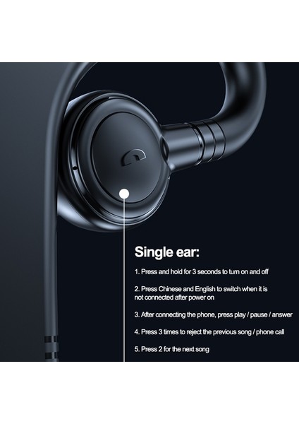 M99 Bluetooth V5.2 Kulak Kancası Kulaklık Siyah