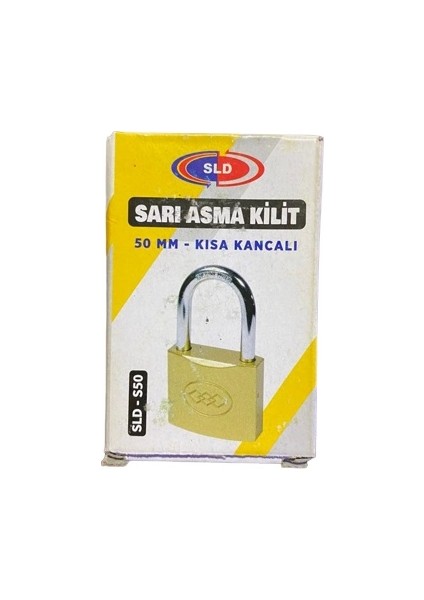 Sarı Kısa Kancalı Asma Kilit 50MM fiyatları