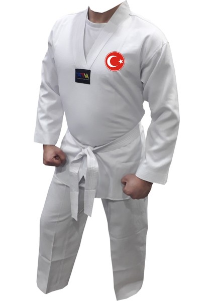Kişiye Özel Isim Baskılı Taekwondo Elbisesi + Beyaz Kuşak & Tekvando Elbisesi & Taekwondo Dobok Çocuk ve Yetişkin