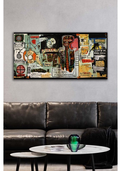 Jean-Michel Basquiat - "noter" Dekoratif Kanvas Duvar Tablosu 120 x 60 cm
