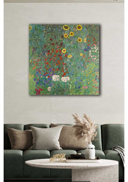 Aycicekli Bahce - Gustav Klimt Unlu Ressamlar Kanvas Tablo Dekoratif