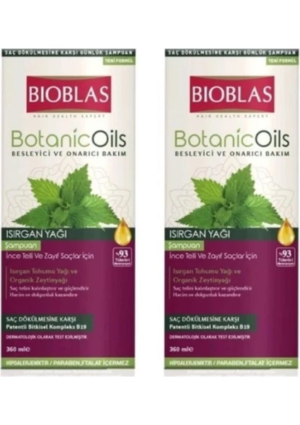 Botanic Oils Isırgan Yağı Şampuan 360 ml x 2 Adet