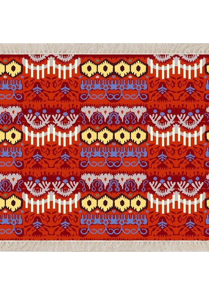 Kilim Desenli Etnik Dijital Baskı Yıkanabilir Kaymaz Taban Modern Salon Halısı ve Yolluk