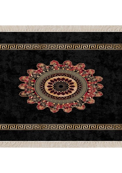 Osmanlı Motif Etnik Çerçeveli Dijital Baskı Yıkanabilir Kaymaz Taban Klasik Salon Halı ve Yolluk fiyatları
