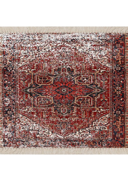 Eskitme Kilim Desenli Dijital Baskı Yıkanabilir Kaymaz Taban Vintage Salon Halısı ve Yolluk