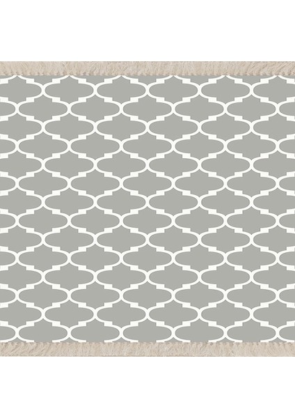 Geometrik Karo Desenli Dijital Baskı Yıkanabilir Kaymaz Taban Modern Salon Halısı ve Yolluk (Gri) fiyatları