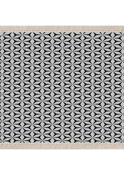 Geometrik Desenli Dijital Baskı Yıkanabilir Kaymaz Taban Modern Kilim Desen Salon Halı (Bej) fiyatları