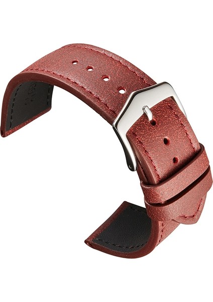 22 mm Küçük Kırık Doku Inek Derisi Kayış Kırmızı (Yurt Dışından)