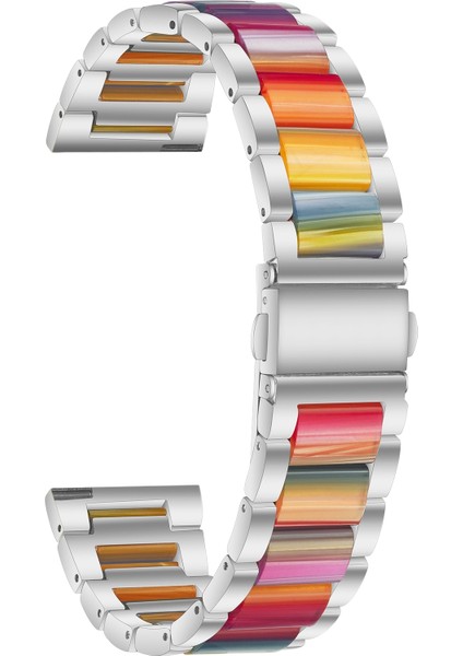 Metal 3 Boncuk - Reçine Kayışı Huawei Saat Gt 3 46 mm / Gt Runner Gümüş Renk (Yurt Dışından)