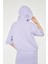 Serena - Kapüşonlu Kısa Kollu Lila Sweatshirt | 160519-1 4