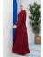 İmaj Butik Belden Büzgü Detaylı Ayrobin Tesettür Elbise Bordo