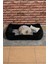 Dolgulu Kedi Köpek Yuvası 70x50cm Siyah Gri 2