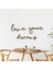 Live Your Dreams Metal Duvar Yazısı - 33X69, Altın Sarısı 1