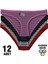 12'li Paket Tutku 0538 Irmak Çizgili Bayan Elastan Bikini Külot 1