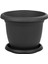 8.8 Litre Tabaklı Mat Antrasit Gri Yuvarlak Plastik Saksı Villa No7 Ø31X21,5CM 1