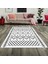 Geometrik Etnik Karo Desenli Siyah Beyaz Dijital Baskı Yıkanabilir Kaymaz Taban Modern Salon Halısı 2