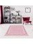 Nakış Desen Çerçeveli Dijital Baskı Yıkanabilir Kaymaz Taban Modern Salon Halısı ve Yolluk (Pembe) 1