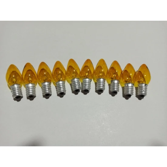 Hagiki (10 Adet) Sarı Renkli E14 Mum Ampül Tuz Lambası ve Gece Lambası Ampulü Sarı (10 Adet)