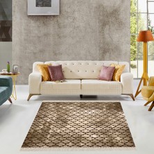Bona Fortuna Geometrik Desenli Osmanlı Motif Dijital Baskı Yıkanabilir Kaymaz Taban Kilim Model Salon Halısı