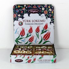 Tuğba Kuruyemiş Motifli Kutuda Antep Fıstıklı Türk Lokumu 500 gr