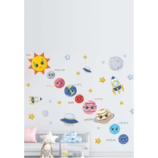 Kt Grup Sevimli Gezegenler ve Isimleri Çocuk Odası Duvar Sticker