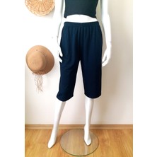 Bera Tekstil Unisex Lacivert Düz Renk Kapri