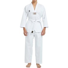Top Glory Fitilli Beyaz Yaka Baskılı A30 Taekwondo Elbisesi Dobok