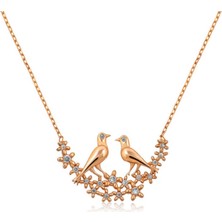 925 Gümüş Çifte Kumrular 925 Ayar Gümüş Kolye