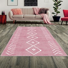 Bona Fortuna Geometrik Çizgi Kilim Desenli Bohem Dijital Baskı Yıkanabilir Kaymaz Taban Salon Halısı ve Yolluk