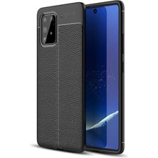 Fibaks Samsung Galaxy A91 (S10 Lite) Kılıf Rugan Armor Deri Görünümlü Parmak İzi Yapmaz Dayanıklı Niss Silikon Kapak