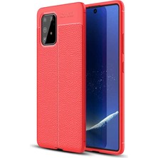 Fibaks Samsung Galaxy A91 (S10 Lite) Kılıf Rugan Armor Deri Görünümlü Parmak İzi Yapmaz Dayanıklı Niss Silikon Kapak