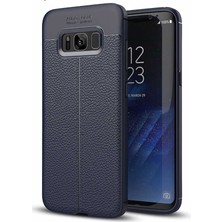 Fibaks Samsung Galaxy S8 Kılıf Rugan Armor Deri Görünümlü Parmak İzi Yapmaz Dayanıklı Niss Silikon Kapak