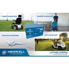 Megacell Lityum Demir Fosfat Akü Megacell-Lifepo4 12,8V 200 Ah