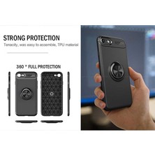 Fibaks Apple iPhone 6 Kılıf Yüzüklü Standlı Autofocus Shockproof Ravel Silikon