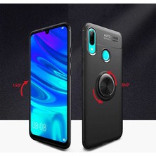 Fibaks Huawei Y6 2019 Kılıf Yüzüklü Standlı Autofocus Shockproof Ravel Silikon