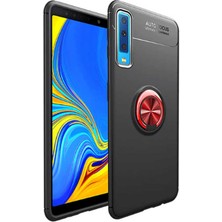 Fibaks Samsung Galaxy A7 2018 Kılıf Yüzüklü Standlı Autofocus Shockproof Ravel Silikon