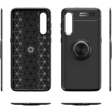 Fibaks Xiaomi Mi 9 Kılıf Yüzüklü Standlı Autofocus Shockproof Ravel Silikon