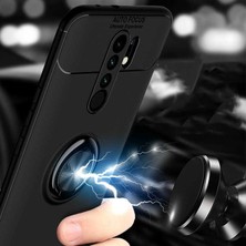 Fibaks Xiaomi Redmi 9 Kılıf Yüzüklü Standlı Autofocus Shockproof Ravel Silikon