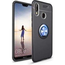 Fibaks Huawei P20 Lite Kılıf Yüzüklü Standlı Autofocus Shockproof Ravel Silikon