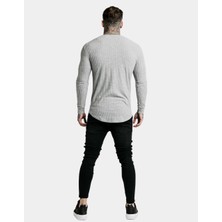 Bpm Siksilk Fırçalı Örgü Erkek Jumper Gri