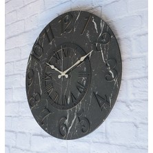 Markakanvas  Mermer Desenli Duvar Saati Çap 38 cm - Çap 50 cm - Çap 80 cm