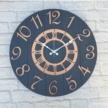 Markakanvas Antrasit Renkli Yuvarlak Duvar Saati  Çap 50 cm