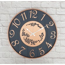 Markakanvas  Metal Kasalı , Antrasit Renkli Yuvarlak Duvar Saati  Çap 50 cm