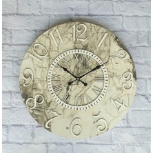Markakanvas  Mermer Desenli Duvar Saati Çap 38 cm - Çap 50 cm - Çap 80 cm