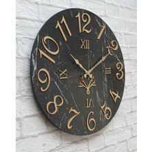 Markakanvas  Mermer Desenli Duvar Saati Çap 38 cm - Çap 50 cm - Çap 80 cm